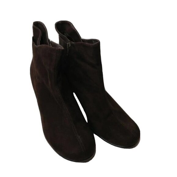 Aerosoles Womens Ankle Booties Size 10M Faux Suede Brown 2.5" Heel Play‎ Again - Picture 4 of 12
